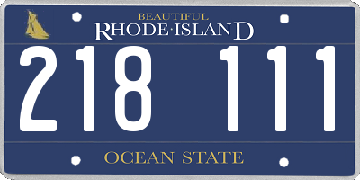 RI license plate 218111