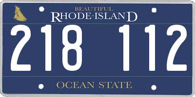 RI license plate 218112