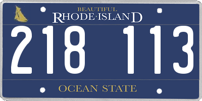 RI license plate 218113