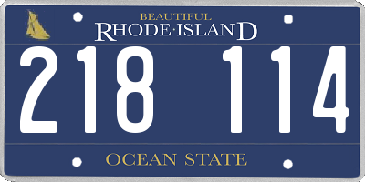 RI license plate 218114