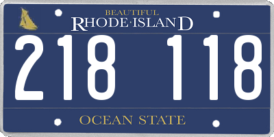 RI license plate 218118