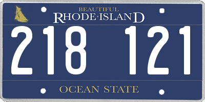RI license plate 218121