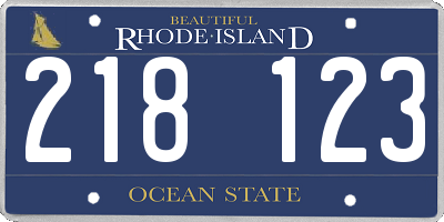 RI license plate 218123