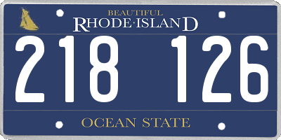 RI license plate 218126