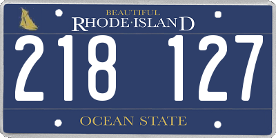 RI license plate 218127