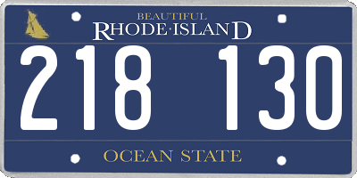RI license plate 218130