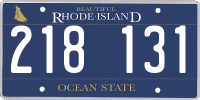 RI license plate 218131