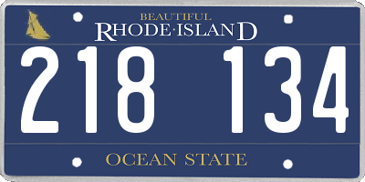 RI license plate 218134