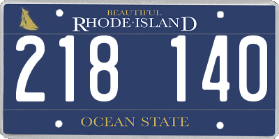RI license plate 218140