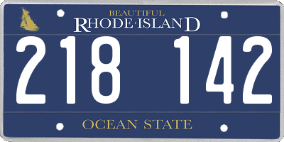 RI license plate 218142