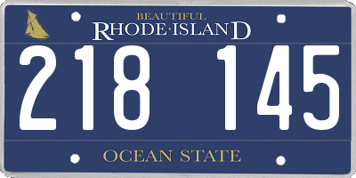 RI license plate 218145