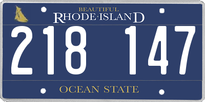 RI license plate 218147