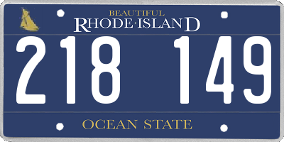 RI license plate 218149