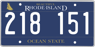 RI license plate 218151