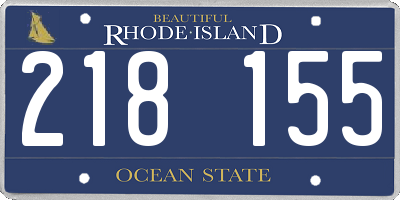 RI license plate 218155