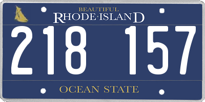 RI license plate 218157