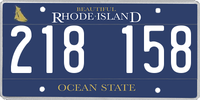 RI license plate 218158