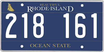 RI license plate 218161