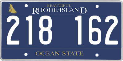 RI license plate 218162