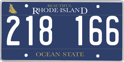 RI license plate 218166