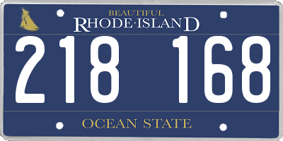 RI license plate 218168