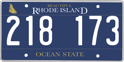 RI license plate 218173