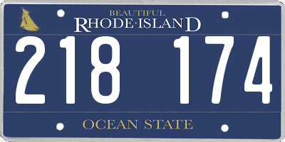 RI license plate 218174