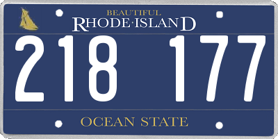 RI license plate 218177