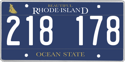 RI license plate 218178