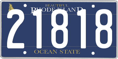 RI license plate 21818