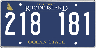 RI license plate 218181
