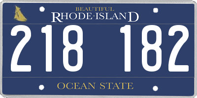 RI license plate 218182