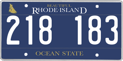 RI license plate 218183
