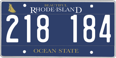RI license plate 218184