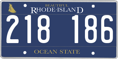 RI license plate 218186