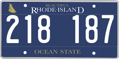 RI license plate 218187