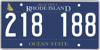 RI license plate 218188