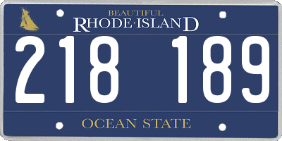 RI license plate 218189