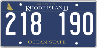 RI license plate 218190