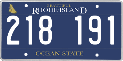 RI license plate 218191