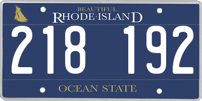 RI license plate 218192