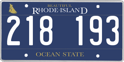 RI license plate 218193