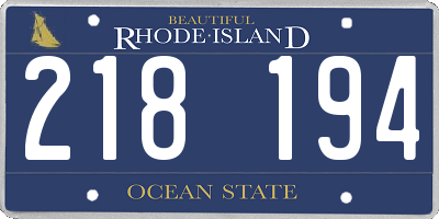 RI license plate 218194