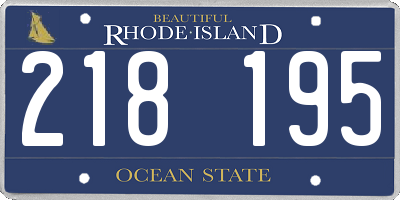 RI license plate 218195