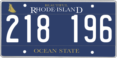RI license plate 218196