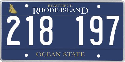 RI license plate 218197
