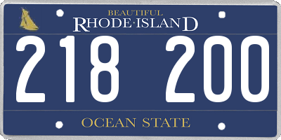 RI license plate 218200