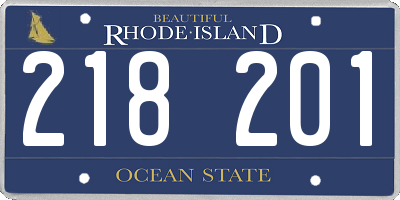 RI license plate 218201