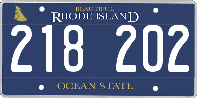 RI license plate 218202