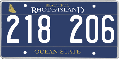 RI license plate 218206